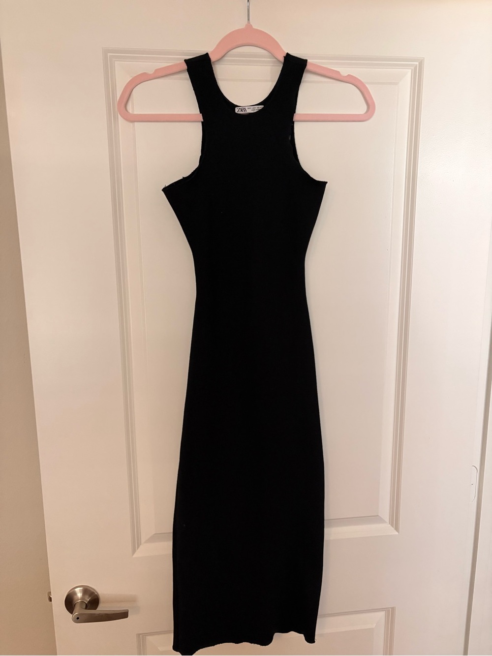 Zara Black Sleeveless Ribbed Maxi Dress